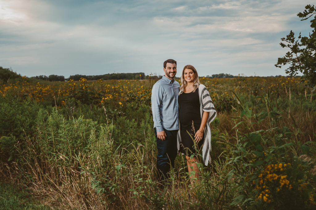 Maternity-Session-On Location-Photography-IL-Photographer-Grayslake-Rollins Savanna-Forest Preserve-Overcast-Sunset