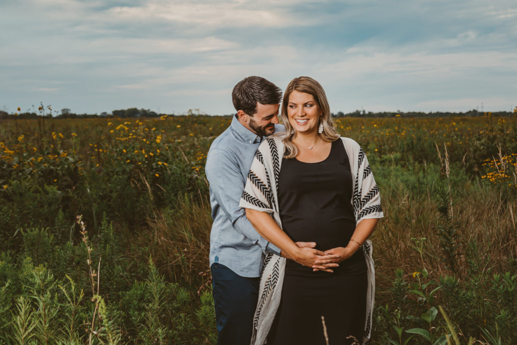 Maternity-Session-On Location-Photography-IL-Photographer-Grayslake-Rollins Savanna-Forest Preserve-Overcast-Sunset