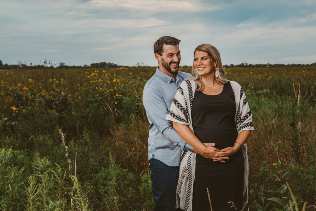 Maternity-Session-On Location-Photography-IL-Photographer-Grayslake-Rollins Savanna-Forest Preserve-Overcast-Sunset